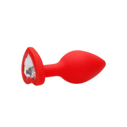 Ouch! Plug Bijou Anal Silicone Heart Rouge 6 x 2.8 cm